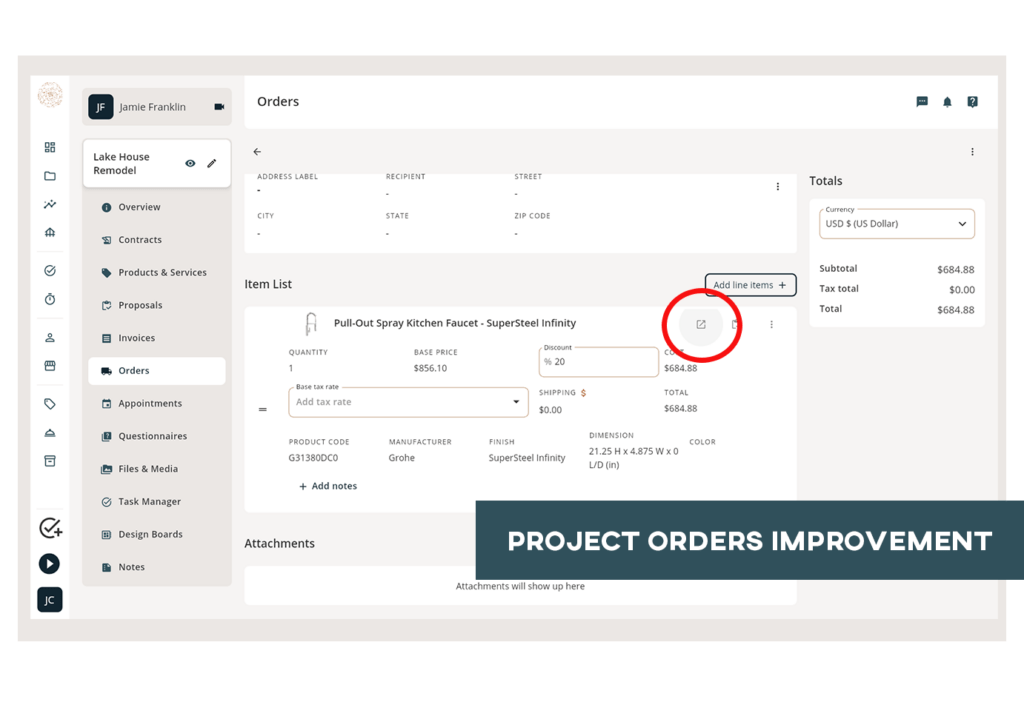 ProductShots ProjectOrders Update
